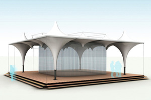  Die Nutzung des Pavillons „Lightweight“ als Überdachung, Bühne und Ausstellungsraum ist vielfältig 